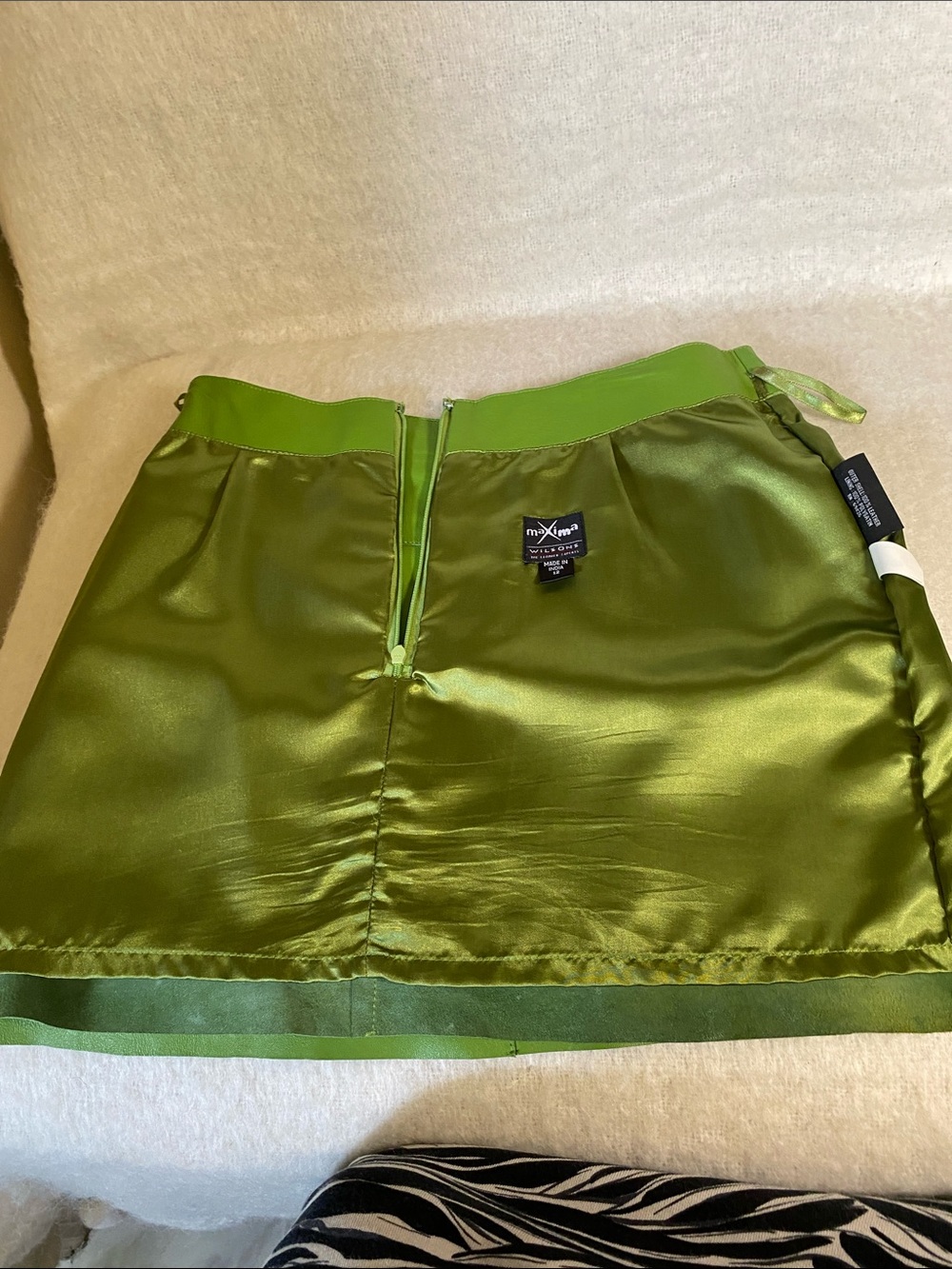 Wilson’s Green Leather A-Line Mini Skirt - Picture 8 of 12